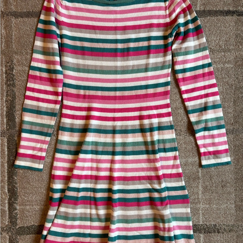 Joules Girls' Janey Striped Swing Dress Size 11/12 Multicolor NWOT